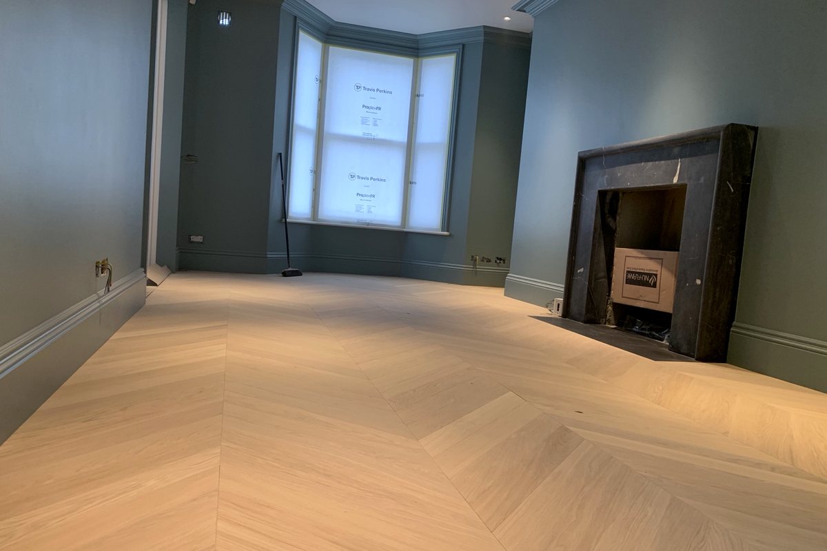 Completed flooring installation