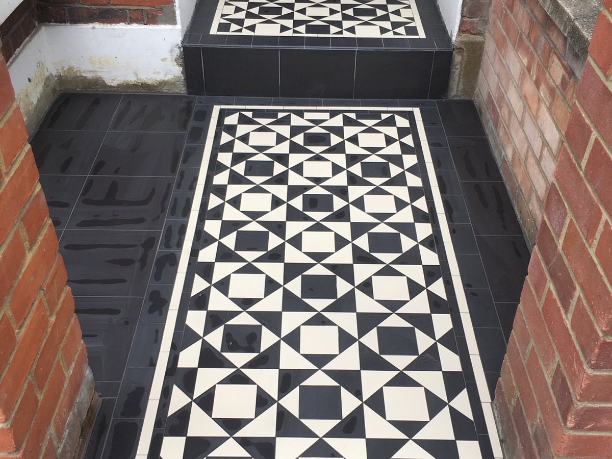 Completed wall and floor tiling